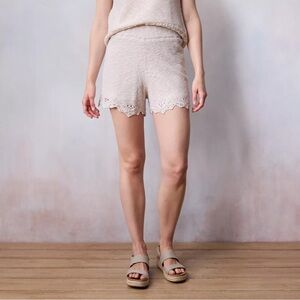 NWT LC Lauren Conrad Crochet Sweater Shorts White Size XXL